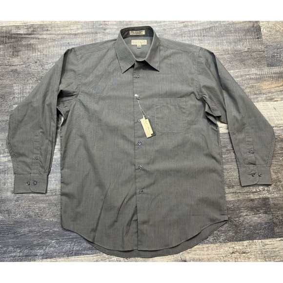 Single Needle Tailoring Long Sleeve Dress Men's Shirt Office Work Size M 32/33 - Picture 1 of 10